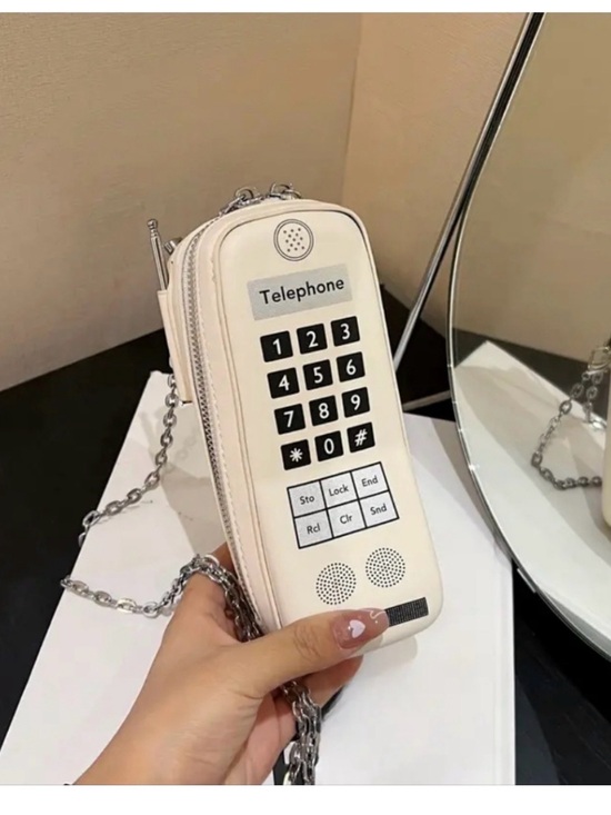 Handbags - Novelty Telephone-Shaped Crossbody Bag - White (NWOT)